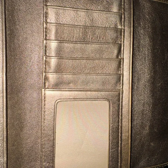 Coach Signature Canvas Wallet in Brown/Tan with Brass Buckle - Picture 12 of 14